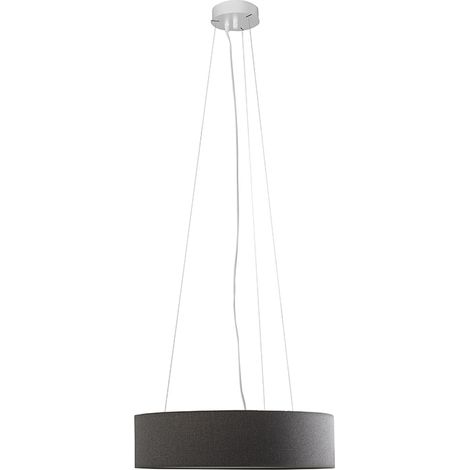 Lampada a Sospensione Rossini con Paralume Cilindrico Antracite - Struttura in Metallo Bianco - Attacco E27, Potenza 75W, IP20, Ø 58 x 15 x 150 cm (1/5)