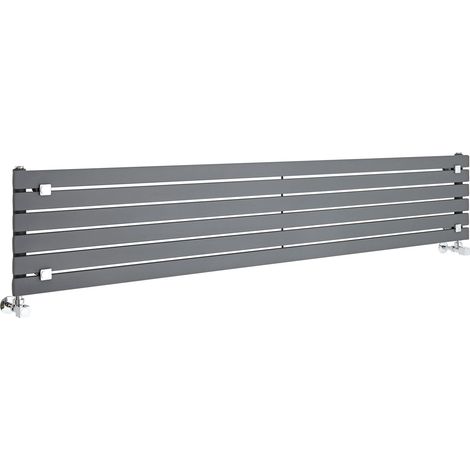 Milano Capri Anthracite Horizontal Single Flat Panel Radiator - 354mm x 1780mm (1/5)