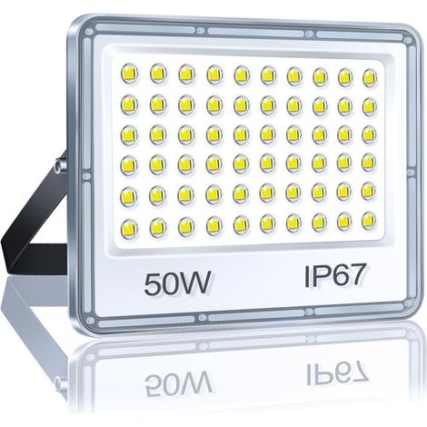 LED-Flutlicht, 50 W, 5000 lm, kaltweiß, IP67 wasserdicht, Aluminium, für Garten, Terrasse, Garage (1/5)