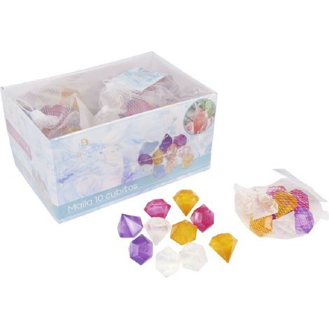 TRADE SHOP - Set 10 Cubetti Ghiaccio Colorati Freezer Cocktail Riutilizzabili Forma Diamanti - (1/2)