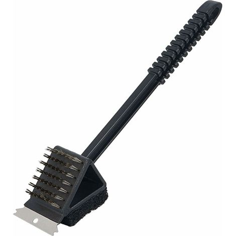DEESSE SHOP - en 1 Brosse pour barbecue, brosse de nettoyage et poils en acier inoxydable, grattoir pour gaz, infrarouge, charbon de bois, grils en porcelaine (taille : 36 x 7,5 cm) (1/5)