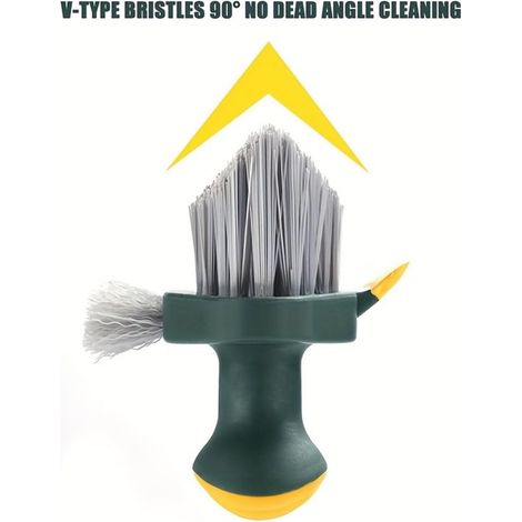 KOWOLL Brosse à joints et coins 4 en 1 avec grattoir, idéale pour nettoyer les carreaux, les joints, la cuisine, la salle de bain, l'évier, le sol, la douche et la baignoire. (1/5)