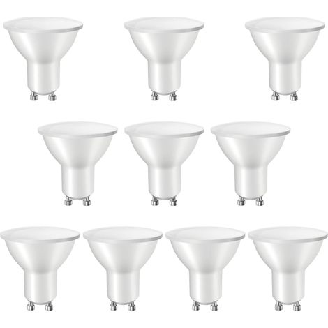 Lot de 10 ampoules LED GU10, équivalent ampoule halogène 40 W, 5 W, 400 lm, blanc lumière du jour 6000 K, ampoule à économie d'énergie pour plafonniers, angle de faisceau 120 ° [Classe énergétique A] (1/5)