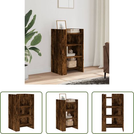 vidaXL Rangement bois - Buffet chêne fumé 45x35x75 cm bois d'ingénierie (1/5)