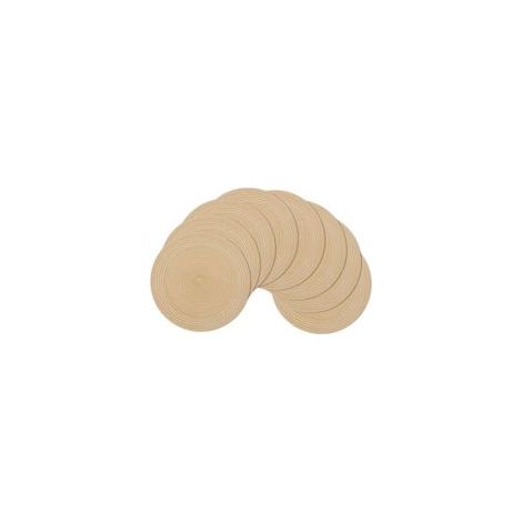 Set de Table, Lot de 6 , Kaki 38x38cmSet de Table Rond Tressé Lavable Napperons Résistantes à la Chaleur pour Table de Salle à Manger (1/4)
