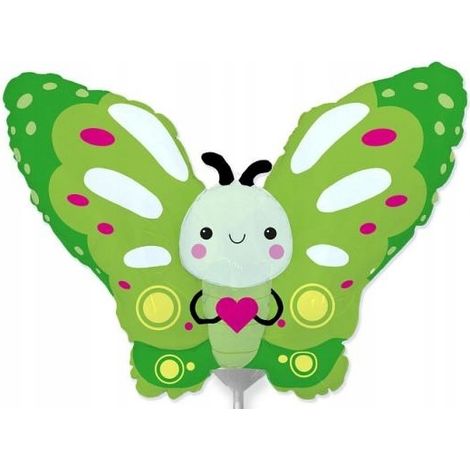 Ballon papillon en aluminium, motif prairie verte, décoration d'anniversaire printanière, 35 cm