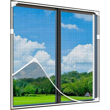 Cadre maille Moustiquaire magnétique élastique réglable — Dimensions x cm 150 180 blanc grise (1/5)