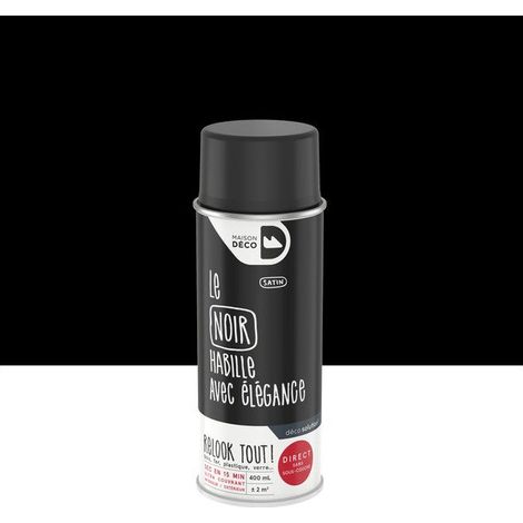 Peinture aérosol Relook Tout, MAISON DECO, 0.400 L noir satiné (1/3)