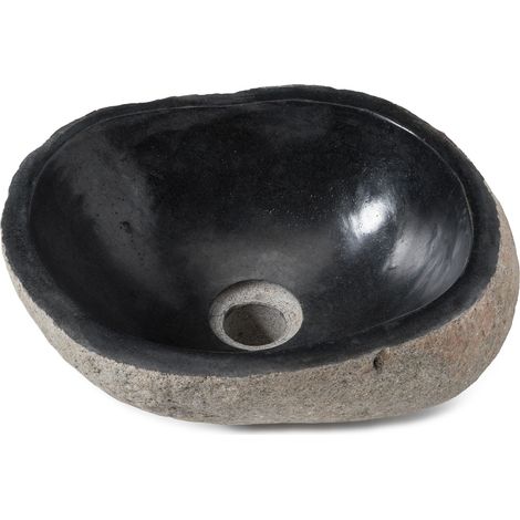 Vasque à poser en galet Pierre de Rivière D.25-35 cm  - RO'MA NATURE