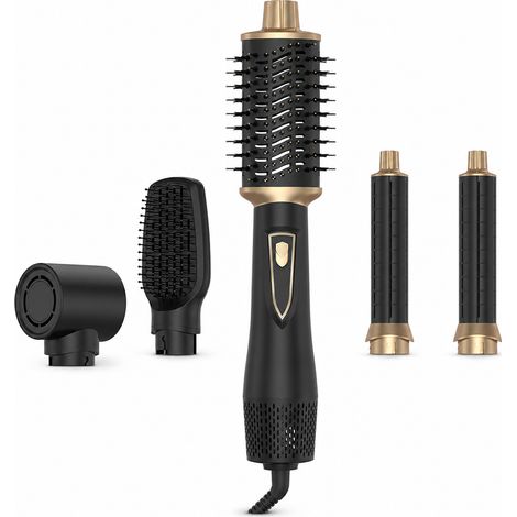 Brosse soufflante 5-en-1, boucleur, lisseur et sèche-cheveux, noire, 220 V, prise EU (1/5)
