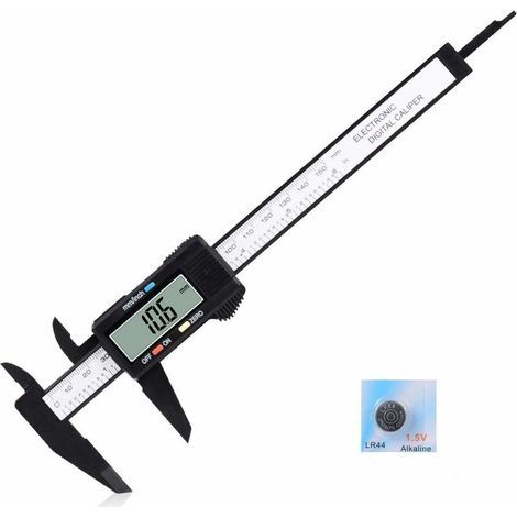 Pied à coulisse numérique 015,2 cm  Micromètre électronique 150 mm avec grand écran LCD, arrêt automatique, conversion en millimètres en pouces