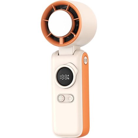 Ventilatore portatile,pieghevole e ricaricabile,funzionamento silenzioso a 5 velocità con supporto,tracolla e copertura,nero