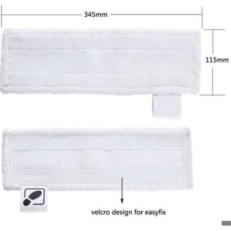 Chiffon Microfibre - Pour Nettoyeur Vapeur - Fixation Par Boucle - Convient Pour Sols Toutes Surfaces - Lot De 2 (1/4)