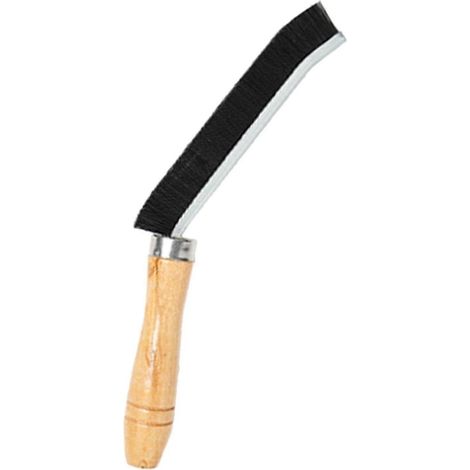 Brosse de nettoyage de rainures manuelle, brosse pour fentes, brosse multifonctionnelle avec manche en bois pour le nettoyage des rainures de fenêtres, carrelage, douche, lavabo, cuisine-Black