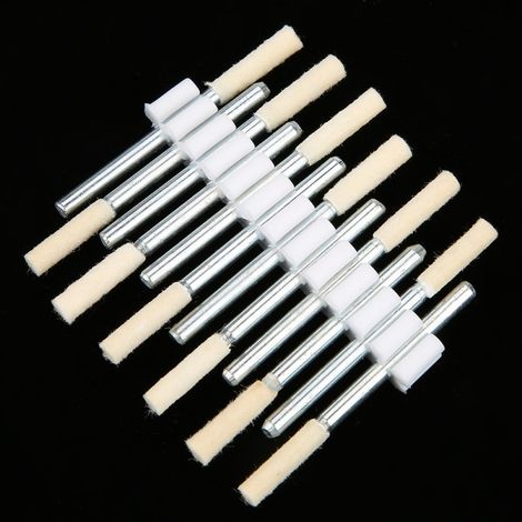 12 têtes de polissage cylindriques en laine, roue de lustrage à tige de 3 mm pour outil rotatif (3 mm) (1/5)