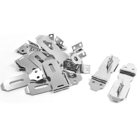 Schrank Sicherheitsschloss Türschloss Metallhaspel Klammer Set 70mm 10Stk