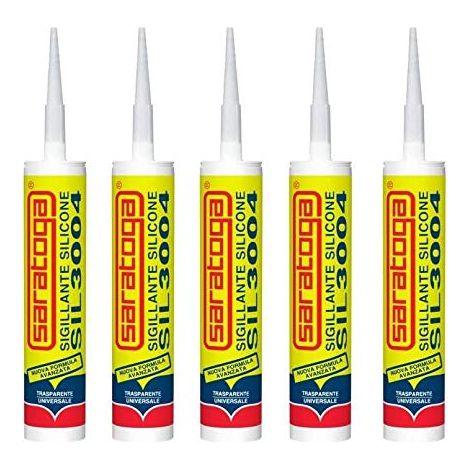 Silicone Trasparente Antimuffa SARATOGA SIL3004 280ml x 5 pezzi