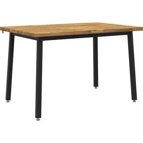 120 x 70 x 75 cm Madera de Acacia Sólida Blanco y Negro vidaXL (1/5)