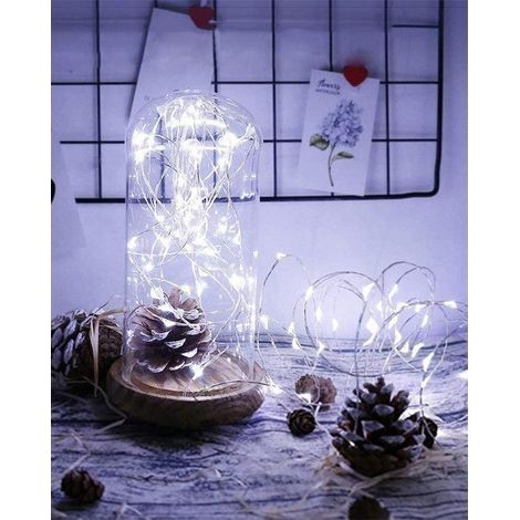 LED Bouteille Guirlande, 2m 20 LED Pour Bouteille [16 pièces] Guirlande Lumineuse Bouteille LED Lampe Bouteille Étanche Fil d'argentFlexible Décoration pour Noël, Partie, Mariage, Jardin -Blanc Froid (1/5)