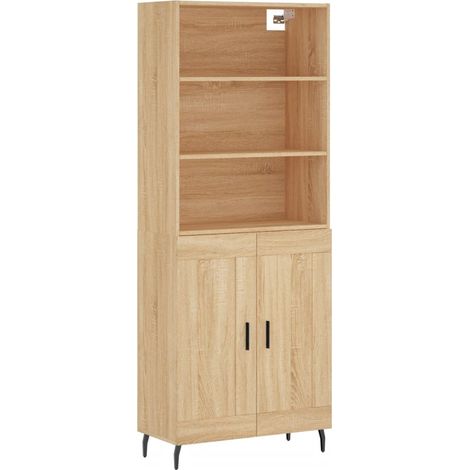 Buffet,Bahut,Meuble de Rangement haut Chêne sonoma 69,5x34x180 cm Bois d'ingénierie CFW26439 (1/5)