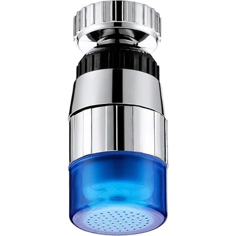 Pommeau de douche lumineux LED 7 couleurs avec activation par le débit d'eau, aérateur de robinet de salle de bain en ABS chromé pour la maison (1/5)