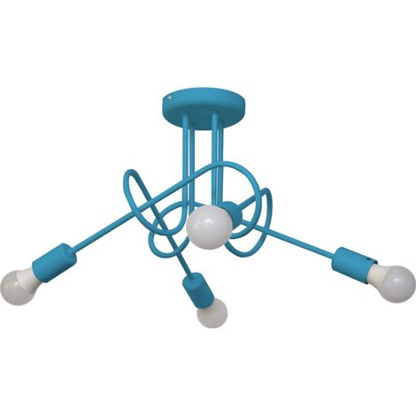 Helam OXFORD Plafonnier Semi-Encastré Multi Bras Turquoise 44cm