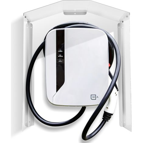Randaco Protección contra la lluvia para Wallbox, techo de acero inoxidable, incluye accesorios de montaje, 40 x 20 x 45 cm, cubierta para Wallbox