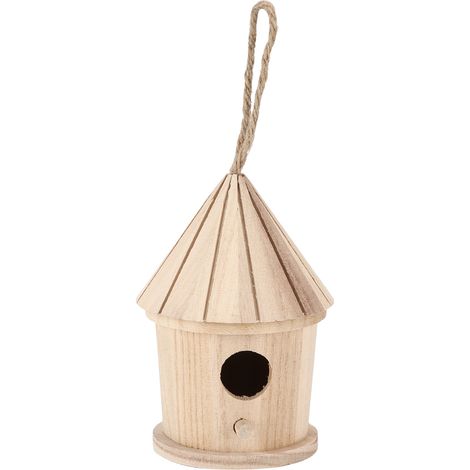 1 Cabane à oiseaux en bois rond, nichoir naturel à peindre, décoration jardin extérieur, cadeau bricolage enfants (1/5)
