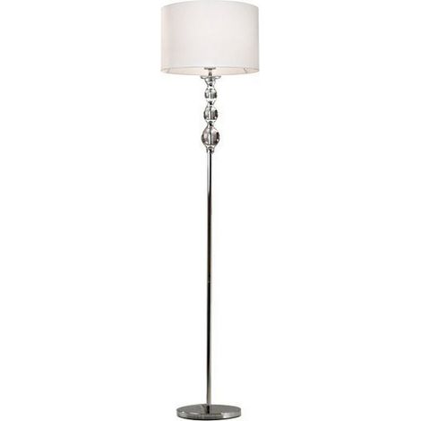 Zumaline REA Lampadaire avec abat-jour, Blanc, 1x E27