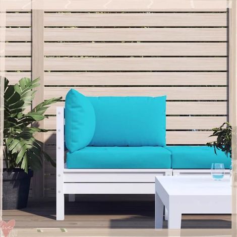 361791 Coussins de palette lot de 3 turquoise tissu Oxford (1/5)