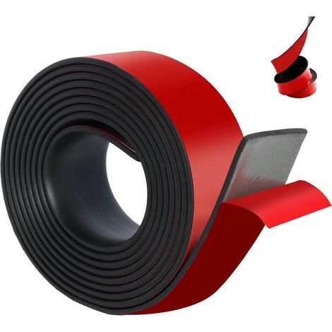 Profil en Caoutchouc Plein 40mm(B) x2mm (D) x300cm(L), Bandes de Caoutchouc Autocollantes, Aucun Clou Nécessaire, pour Joints DIY, Couverture, Revêtement de Sol, Isolation (1/5)