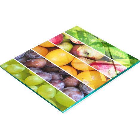 Tabla decorativa multifuncional de cocina hecha de vidrio templado con forma de fruta, 60x52 cm.