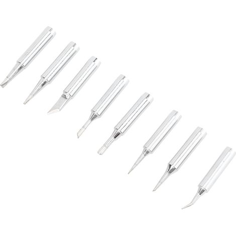 Lot de 8 pointes de soudage en cuivre, têtes de rechange argentées, accessoires pour station de soudage (1/5)