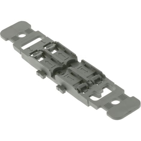 Adaptateur de fixation encliquetable pour rails de montage avec décharge de traction pour 2 connecteurs