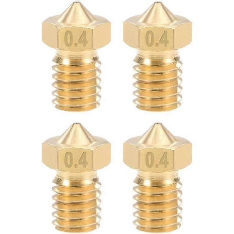 4pcs 0.4mm 3D Printer Nozzle Head M6 Thread Replacement for V5 V6 3mm Extruder PrintBrass (1/4)