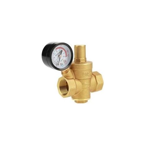 DN25 Einstellbarer Wasserdruckregler, Messing-Wasserdruckminderungsventil + Wasserdruckmanometer (DN25) (1/4)