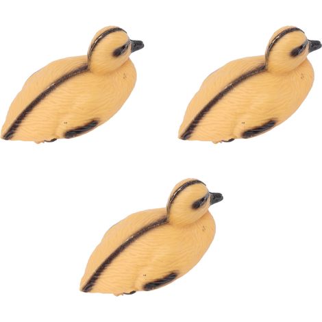 Lot de 3 canetons jaunes flottants réalistes en plastique, décoration pour bassin, étang de pêche ou jardin, style B, 12,5 x 6,5 cm (1/5)
