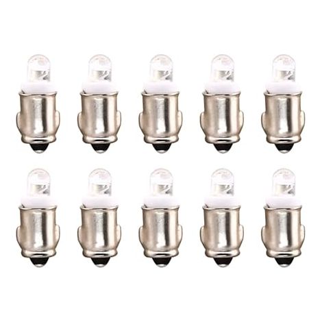BA7S LED Dashboard Bulbs, F3 1 LED Bulb 12V 50LM White LED Bulb 10pcs Car Instrument Warning Indicator Auto LED Interior Bulb Panel Bulb, Negative Earth (1/4)
