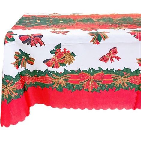 1 mantel, lavable, reutilizable, estampado elegante, rectangular, Navidad, Año Nuevo, boda (1/5)