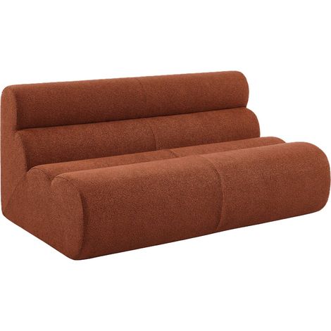 sweeek - 2-Sitzer Sessel mit strukturiertem Bouclé-Bezug, Strukturiertes  Bouclé, Terrakotta