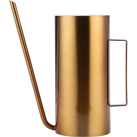 Annaffiatoio da giardino in acciaio inox – 1,5 l oro – beccuccio lungo – per piante verdi – irrigazione