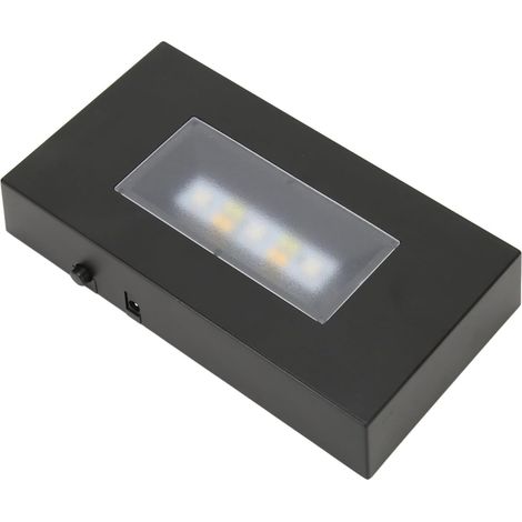 Socle lumineux LED rectangulaire USB avec base multicolore, compatible avec les statues en cristal et les bijoux (noir) (1/4)