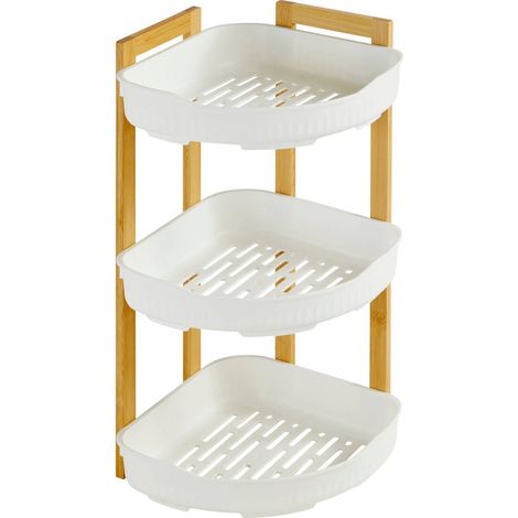 Scaffale angolare naturéo, 3 livelli, bambù bianco 29x22cm - 5five (1/2)