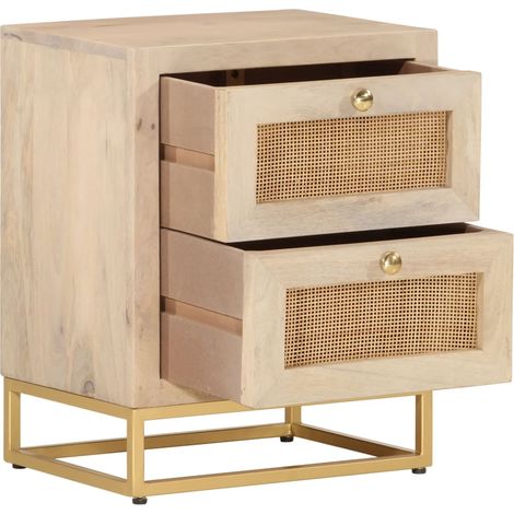Maison Exclusive - Comodino 40x30x50 cm in Legno Massello di Mango e Ferro (1/5)