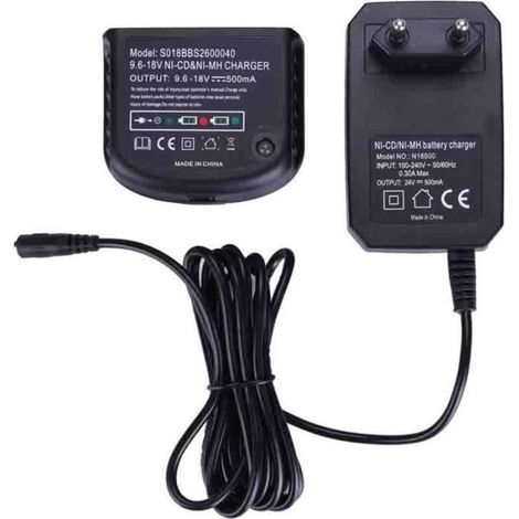 Chargeur de Batterie Ni-MH/Ni-CD pour Black & Decker Perceuse HPB18-OPE HPB18 HPB14 HPB12 HPB96 9.6V 12V 14.4V 18V Batteries (1/4)