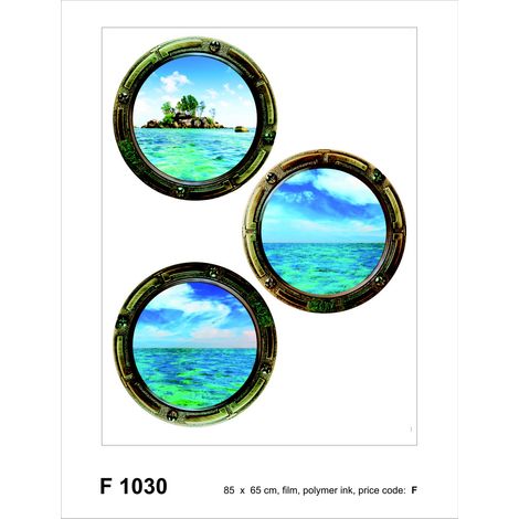 sticker mural vue mer bleu et vert - Sanders & Sanders
