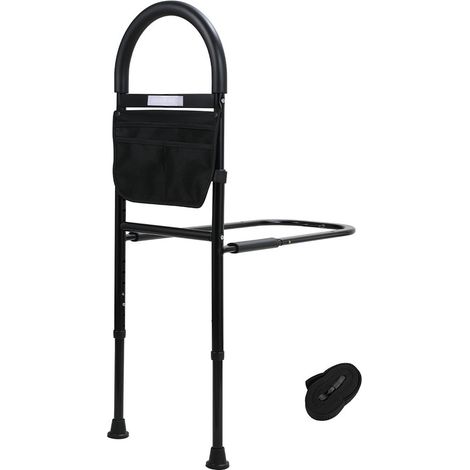 Wolketon Protección contra caídas para personas mayores Barandilla de seguridad ajustable en altura, con asa para cama de hasta 150 kg, con LED