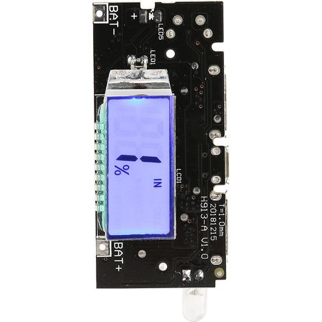 Module de chargeur de batterie lithium 18650 à monter soi-même, double port USB 5V 1A/2,1A, avec écran LCD. (1/5)