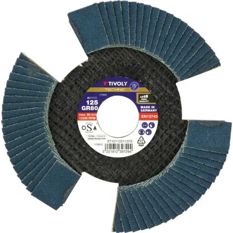 Tivoly • Disque de décapage Lamelle Zirconium Ajouré Spécial Vision Grain 120 Ø125mm Alesage 22,2mm M14 (1/3)