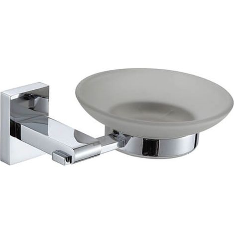 Showerdrape Unity Chrome Stainless Steel & Frosted Glass Wall Mounted Soap Dish